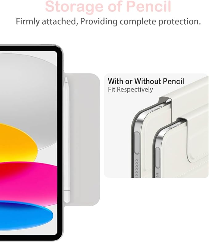 Feams V Fold Case for iPad (A16) 11th Generation 11 Inch 2025 iPad 10th Generation 10.9 Inch 2022 V-Shaped Standing Magnetic Detachable Clear Back Case with Portrait Mode &amp Auto Sleep Light Pin