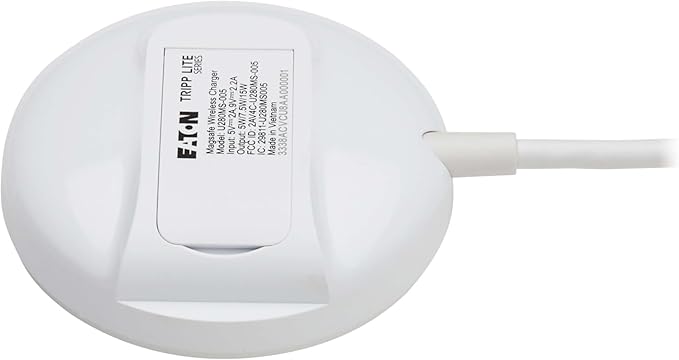 Eaton Tripp Lite Series Wireless Charger Pad 15W Magnetic Phone Charging Pad MagSafe MFi Charging for Apple iPhone iPad &amp AirPods 5ft Cable White 1-Year Warranty (U280MS-005)