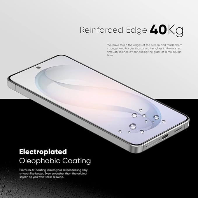 FLOLAB NanoArmour ONETIME PRO for Samsung Galaxy S26 Screen Protector Anti Reflective Tempered Glass Edge to Edge Fingerprint ID Compatible Dust Free Easy to Install