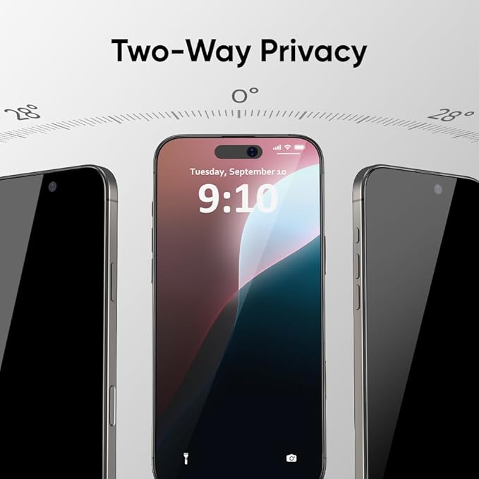 FLOLAB NanoArmour ONETIME PRO for iPhone 16 Pro Max Privacy Screen Protector Anti-Reflective 3D Edge-to-Edge Anti-Spy Tempered Glass Reinforced Edges Durable Smooth Easy Install Dust-Free