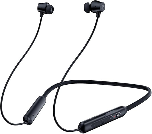 Rythflo Active Noise Cancelling Headphones Wireless in Ear Neckband Blutooth Headphones with 3 AI Mics ENC 60Hrs Playtime V5.3 Multipoint Connection Magnetic Earbuds for Work/Travel/Home/Office