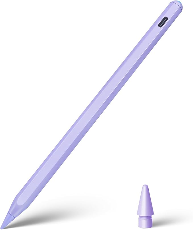 Stylus Pen for iPad Pixel PrecisionPalm RejectionTilt Sensitive Perfect for iPad 6-11 iPad Pro 11/12.9/M4/M5iPad Air 3/4/5/M2/M3iPad mini 6/5 Purple