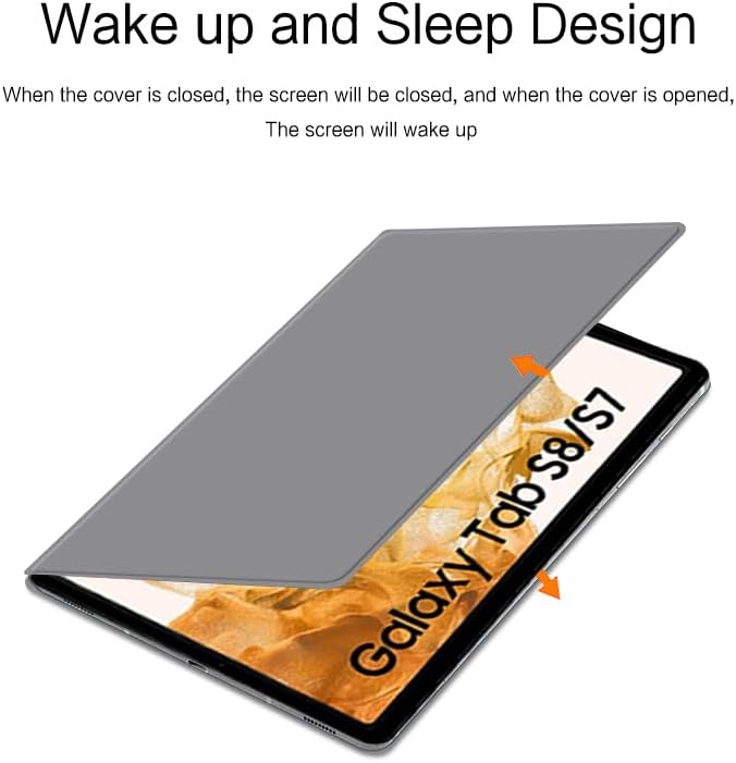 Magnetic Case for Galaxy Tab S8 11 inch 2022 (SM-X700/SM-X706)/S7 2020 (SM-T870/T875) with S-Pen Holder Lightweight and Slim Magnetic Stand Case with Auto Sleep/Wake Grey