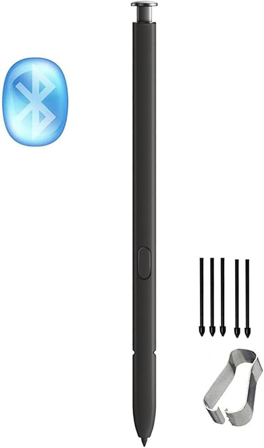 S24 Ultra Stylus Pen (WithBluetooth) Replacement for Samsung Galaxy S24 Ultra 5G All Versions Touch Pen +Tips/Nibs. (Titanium Black/S24 Ultra)