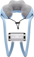 Neck Pillow Phone HolderLazy Gooseneck Cell Phone Stand with 360 ClipUniversal Mobile Phone Tablet Stand for iPhone 15 14/14 Pro Max/13 (Blue)