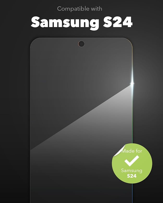 ZAGG InvisibleShield Glass Elite Samsung Galaxy S24 Screen Protector - Ultra-Strong Aluminosilicate Enhanced Scratch Resistance Recycled Materials EZ Apply Fingerprint and Smudge Resistant