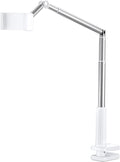 JSAUX Phone Holder for Desk and Bed Compatible with iPhone 16 15 14 13 12 Overhead Phone Mount Gooseneck Phone Stand Flexible 360 Lazy Long Arm Clamp Clip for Table Bedside [1-Pack White]