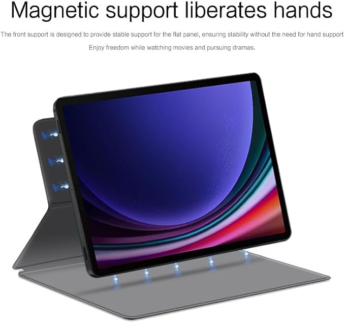 Magnetic Case for Galaxy Tab S10 Lite/Galaxy Tab S10 FE/Galaxy Tab S9 FE 10.9 Inch/Tab S9 11 2023 with S Pen Holder Ultra-Slim Lightweight Magnetic Stand Case with Auto Sleep/Wake Grey
