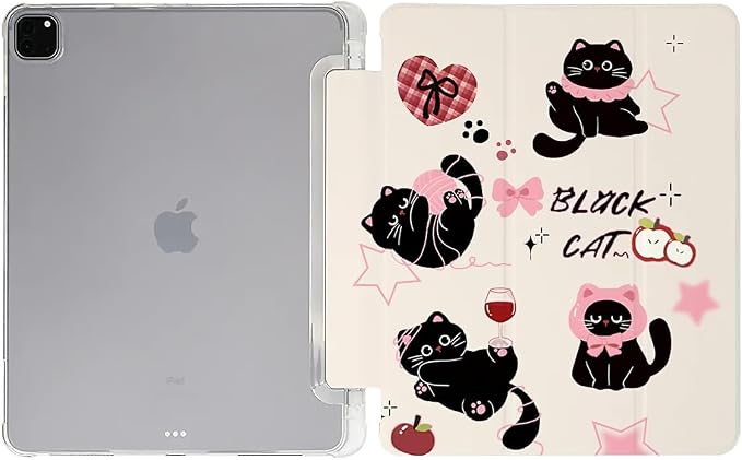 Cute black cats pink plaid bows