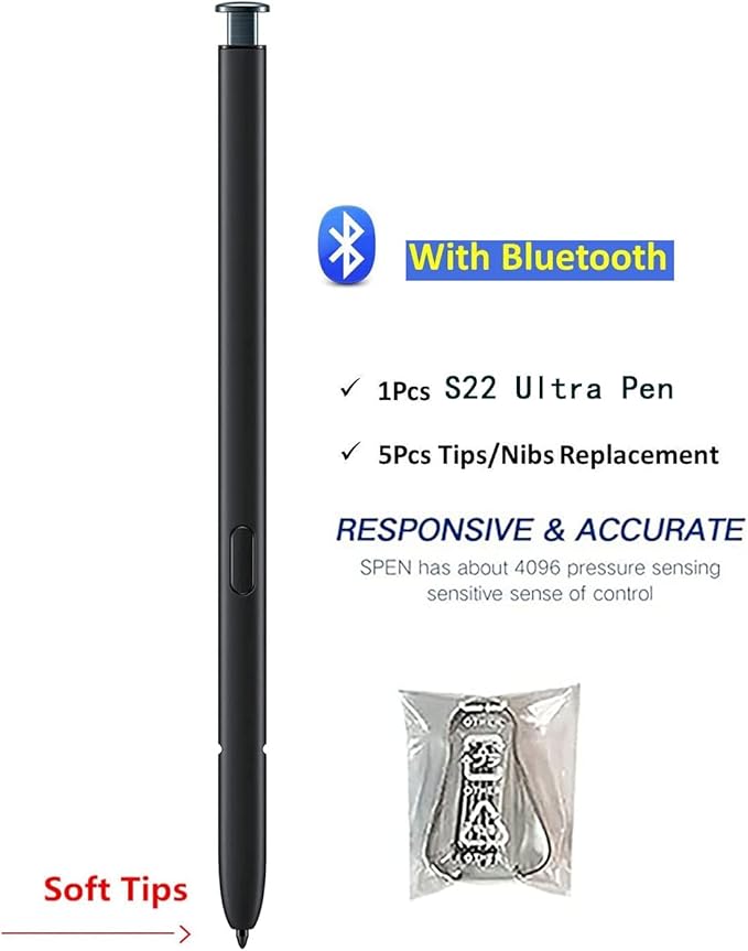 S22 Ultra Stylus Pen (WithBluetooth) Replacement for Samsung Galaxy S22 Ultra 5G Touch Stylus Pen S Pen Replacement Tips/Nibs (Green)