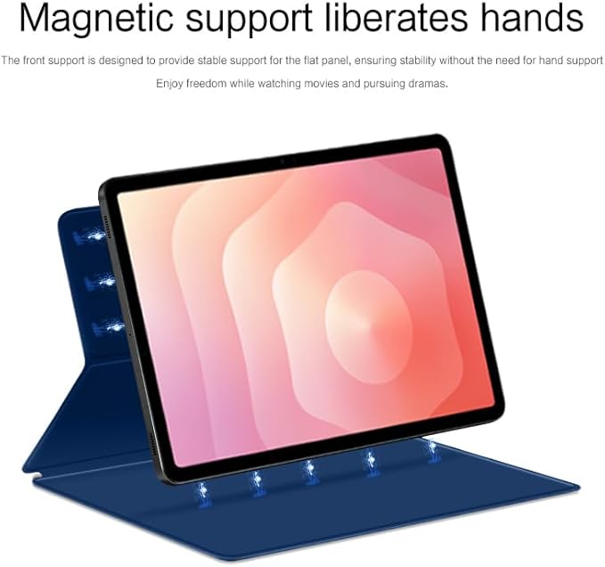 Magnetic Case for Galaxy Tab S11 2025 11 Inch with S-Pen Holder Lightweight and Slim Magnetic Stand Case with Auto Sleep/Wake for Samsung Tab S11 5G SM-X736B/ SM-X730 Blue