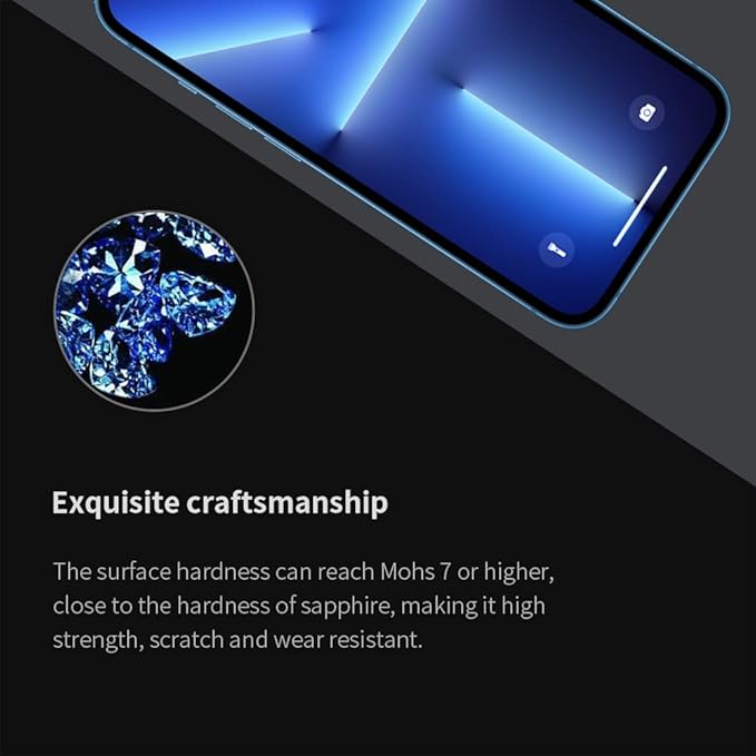 PERFECTSIGHT Sapphire Anti Blue Light Screen Protector Designed for iPhone 13 Pro/iPhone 13 [Medical-Grade Eye Protection] HD Filter 6 Radiations Shatterproof Diamond Hard Tempered Glass (6.1 inch)
