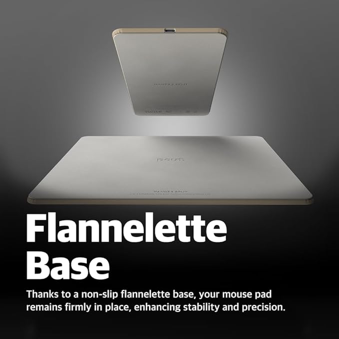 POUT H3 Split Wireless Charging Mouse Pad – Fast Qi Charger with Magnetic Attachment – Smooth Surface &amp Anti-Slip Base – Compatible with Smartphones and Earbuds (Latte Cream)