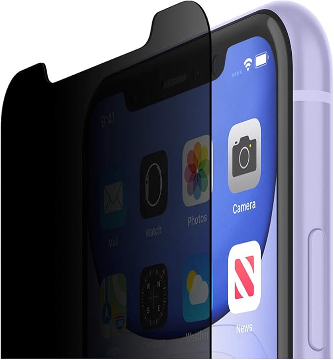 Belkin SCREENFORCE Tempered Glass Privacy Screen Protector for iPhone 11 iPhone XR Model Number: OVA006zz