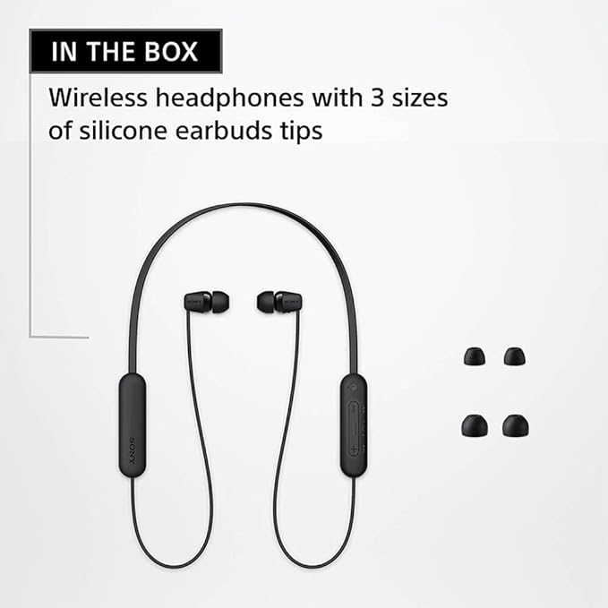 Sony WI-C100 Wireless in-Ear Bluetooth Headphones with Built-in Microphone White