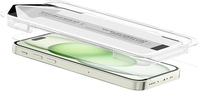 ITSKINS Hybrid // Glass Cell Phone Screen Protector with Eco-Friendly Alignment Tool Tempered Glass Scratch Resistant Bubble Free - iPhone 15