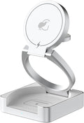 3-1 Wireless Charger Stand - Wireless-Compatible. Qi2 Certified 15W Foldable Compatible with iPhone 16/15/14 Apple Watch Series 9 &amp Older Earbuds Charger (White)