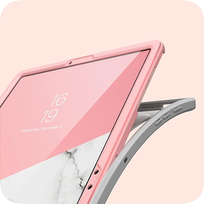 i-Blason Cosmo Case for Samsung Galaxy Tab S7 FE 12.4 2021 Release Only Full-Body Trifold with Built-in Screen Protector Protective Smart Cover with Auto Sleep/Wake &amp Pencil Holder (Marble)