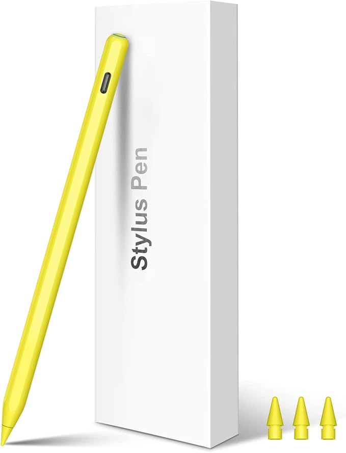 Pencil 2nd Generation Wireless Charging HATOKU Pencil for iPad with Tilt &amp Palm Rejection Magnetic Stylus Pen for ipad Air M3/3/4/5 iPad mini 5/6 ipad 6/7/8/9/10/11 Gen ipad Pro 11/12.9 (Yell