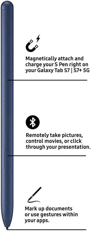 Galaxy Tab S7 S Pen (WithBluetooth) Replacement for Samsung Galaxy Tab S7 I S7+ 5G All Versions Stylus Pen with Tips (Mystic Navy)