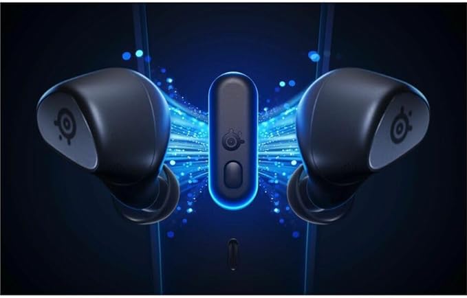 SteelSeries Arctis GameBuds for Xbox/PC/PS5/Switch/Mobile — Quick-Switch 2.4GHz+Bluetooth 5.3 — Active Noise Cancelling — Mobile App — Water Resistant IP55 — 40H Battery with Qi Charging Case - Black