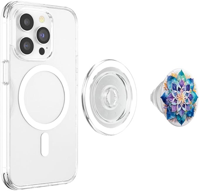 Colorful Mandala Purple Blue Watercolor Design PopSockets PopGrip for MagSafe