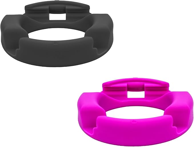 GoDonut Plus+ - Smartphone and Tablet Stand - Compatible with Lager Cases with Charging Port Access - for use at Work at Home Travel and on-the-go (Black/Fuchsia) - 2 Pack