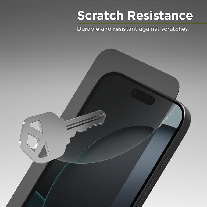 PureGear 2-Way Privacy Tempered Glass Screen Protector Compatible w/ Apple iPhone 16 Pro (2024) 6.3 Full Edge-to-Edge Coverage Self Alignment Installation Tray Touch Sensitive Case Friendly Anti