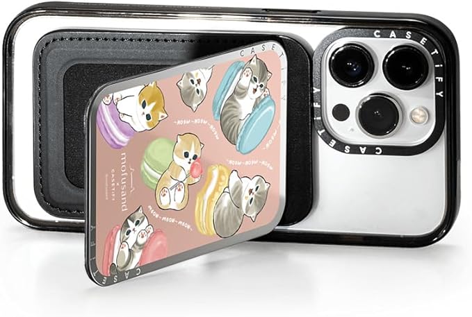 CASETiFY Snappy Card Holder Stand Compatible with Magsafe - Do Nothing or Macaroon - Silver Mirror