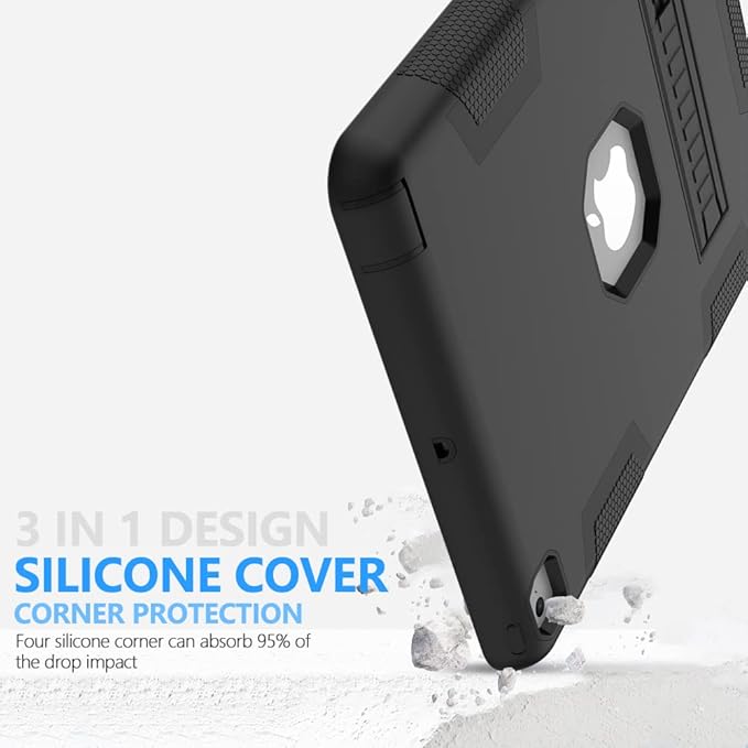 Puxicu Case for iPad Air 2 (2nd Generation) Puxicu Heavy Duty Rugged Protective Cover for iPad Air 2 A1566 A1567 (2014) Black