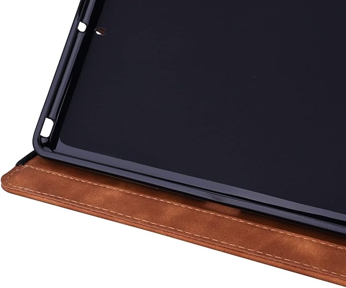 YEMENGHUA Heavy Duty Protection Compatible with Samsung Galaxy Tab A 8.0 T387 SM-T387V T387T T387A Slim Lightweight Embossed PU Leather Flip Holder Tablet PC Case Card Slot Tablet Case(Brown)