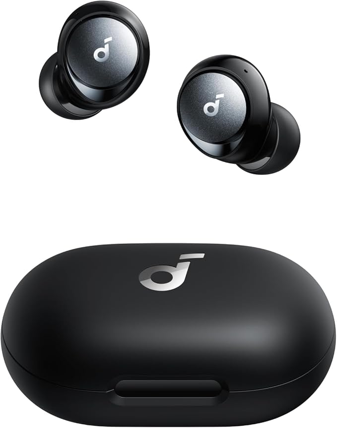 Soundcore by Anker Space A40 Adaptive Active Noise Cancelling Wireless Earbuds Reduce Noise by Up to 98% Ultra Long 50H Playtime 10H Single Playtime Hi-Res Sound Comfortable Fit Wireless Charge