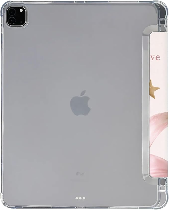 Pink Lilies and Hibiscus Flowers Case Compatible with IPad 9th 8th 7th Generation 10.9 Inch 2021/2019/2018Funny Cover with Trifold Stand + Pencil Holder for Boys GirlsiPad Air6 13inch 2024