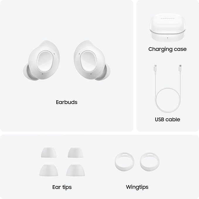 Samsung Galaxy Buds FE True Wireless Bluetooth Earbuds In-Ear Secure Fit Noise Cancelling Auto Switch Audio Touch Control Built-in Voice Assistant White [US Version 1Yr Manufacturer Warranty]
