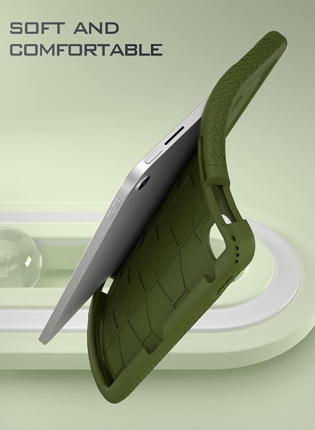 Poetic TurtleSkin case for New iPad (A16) 11th / 10th Generation (2025/2022) Heavy Duty Shockproof Kids Friendly Silicone Case Cover Only Compatible with New iPad 11/10.9 Inch Military Green