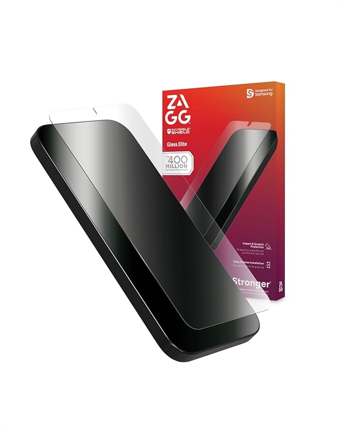 ZAGG Glass+ Samsung Galaxy A26 5G Screen Protector – Extreme Impact &amp Shatter Protection Scratch-Resistant Smudge-Resistant Fingerprint Scanner Compatible InvisibleShield Easy Installation
