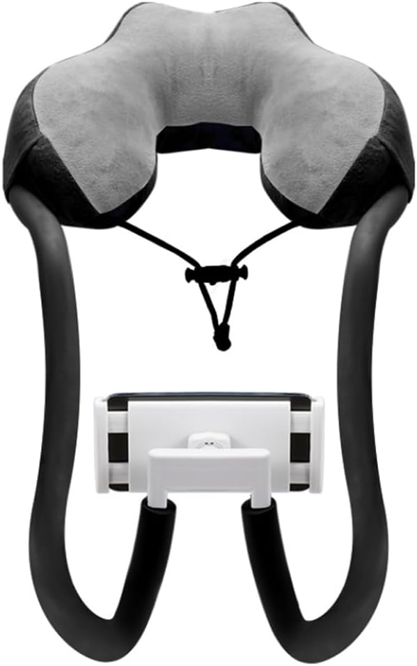 Neck Pillow Phone HolderLazy Gooseneck Cell Phone Stand with 360 ClipUniversal Mobile Phone Tablet Stand for iPhone 15 14/14 Pro Max/13 (Black)