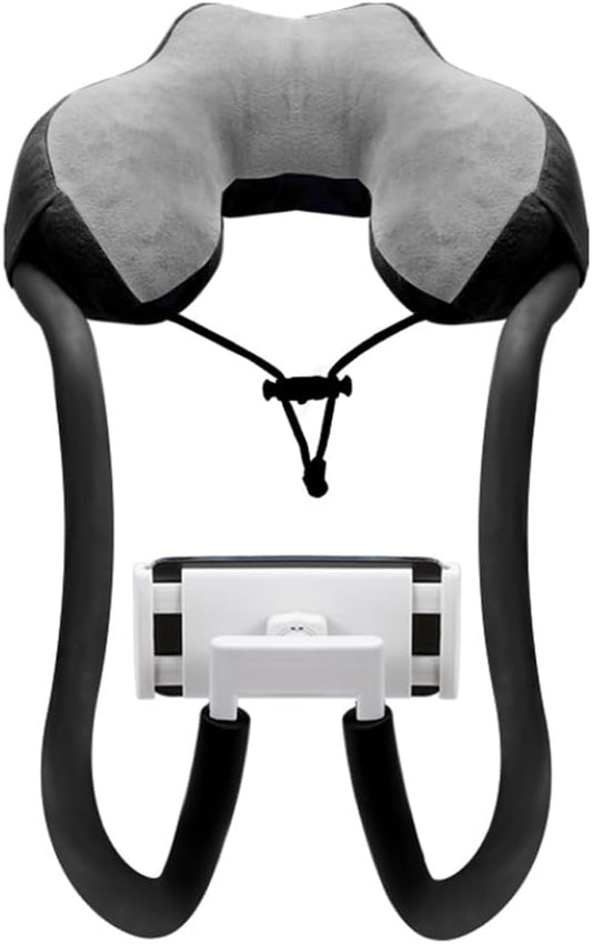 Neck Pillow Phone HolderLazy Gooseneck Cell Phone Stand with 360 ClipUniversal Mobile Phone Tablet Stand for iPhone 15 14/14 Pro Max/13 (Black)