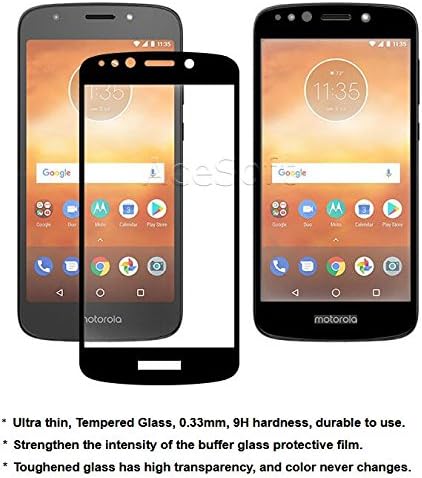 Premium Real Explosion-Proof Bubble-Free Tempered Glass Screen Protector Guard Shield Saver Armor Cover Compatible with Motorola Moto E5 Play Boost Mobile Phone