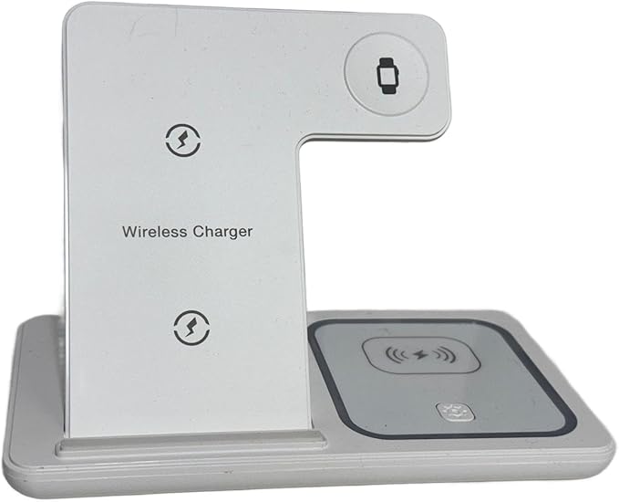 Fast Charging Wireless Charger Station 3 in 1 Multiple Devices Dock 15W Compatible with Any Devices with Wireless Charging Capability Phone Watch and Earbuds. (White)