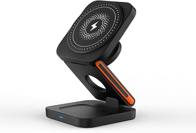 3 in 1 Charging Station for Apple Devices Magnetic Wireless Charger for iPhone 17/16/15/14/13/Air Pro/Max/Plus AirPods and Apple Watch Charging Foldable Travel Charger for Multiple Devices
