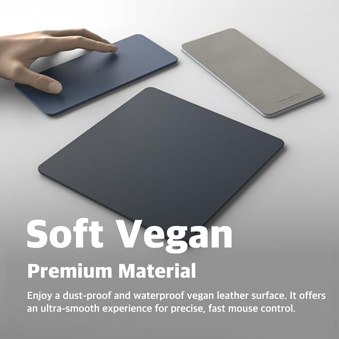POUT H3 Split Max 3-in-1 Wireless Charging Mouse Pad – Fast Qi Charger Mousepad Mat and Magnetic Tray Organizer – Compatible with Smartphones and Earbuds (Pacific Blue)