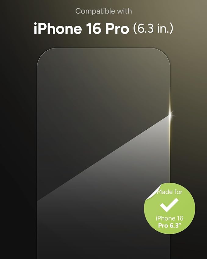 ZAGG Glass Elite Screen Protector for iPhone 16 Pro - 5X Stronger Reinforced Edges Ultra-Strong Tempered Glass Scratch Resistant Anti-Smudge Easy Installation InvisibleShield Eco-Friendly