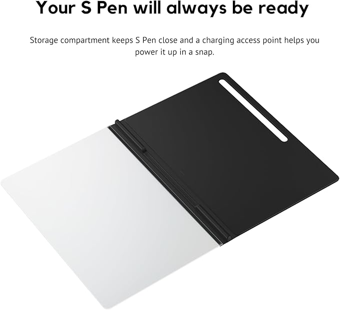 Samsung Galaxy Tab S8 Ultra Case with Touch-Sensitive Screen Protector Magnetic Attachment Storage for S Pen Camera and Port Access Black