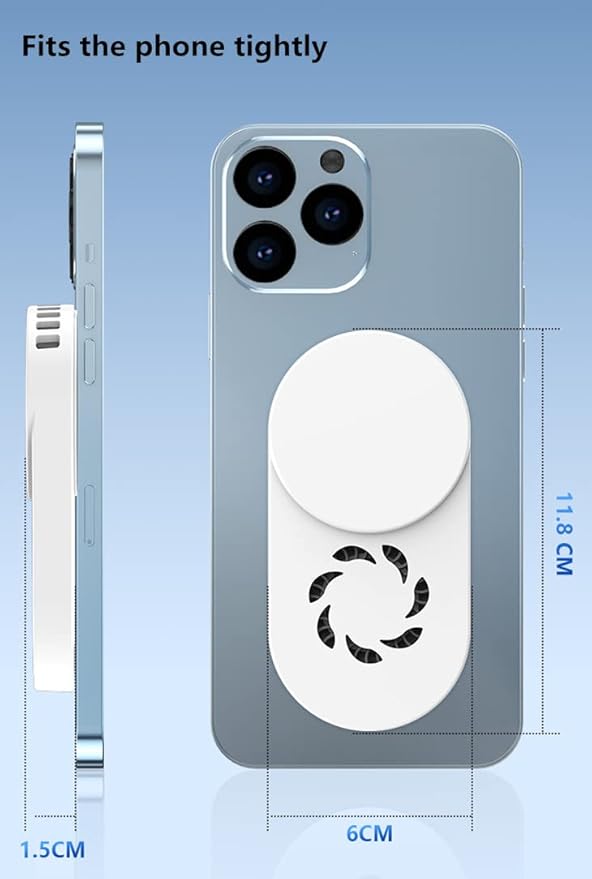 LONGFITE Phone Cooler Magnetic Ultra Thin Radiator with Semiconductor Fan Cooling Function and LED Temperature Display for Smartphone Gaming