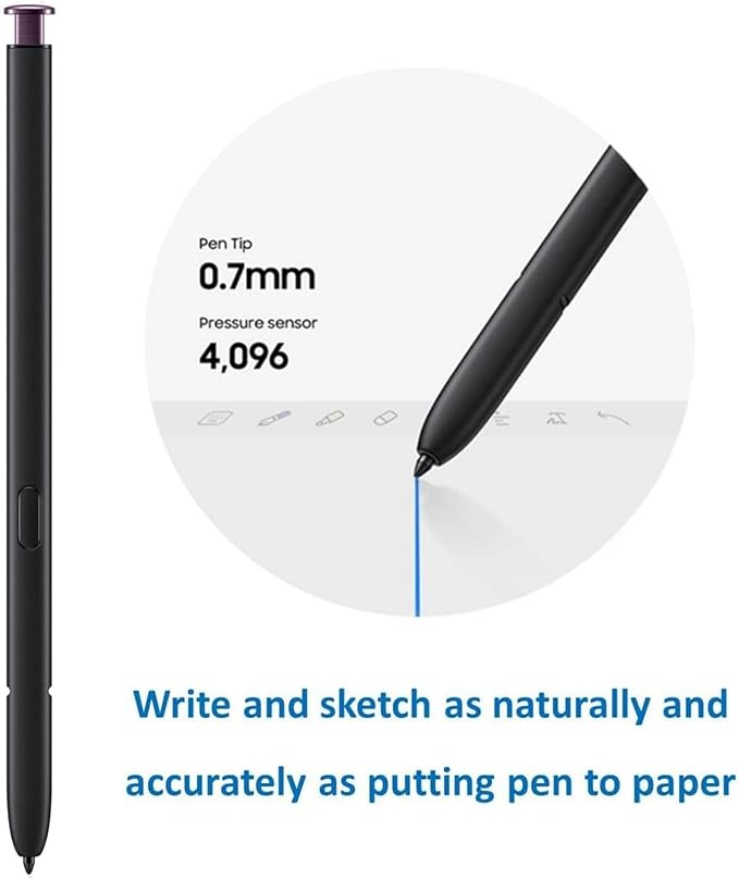 S22 Ultra Pen (withBluetooth) Replacement for Samsung Galaxy S22 Ultra S Pen S22 Ultra Stylus (4096 Pressure Sensor) + Replacement Tips/Nibs (Burgundy)