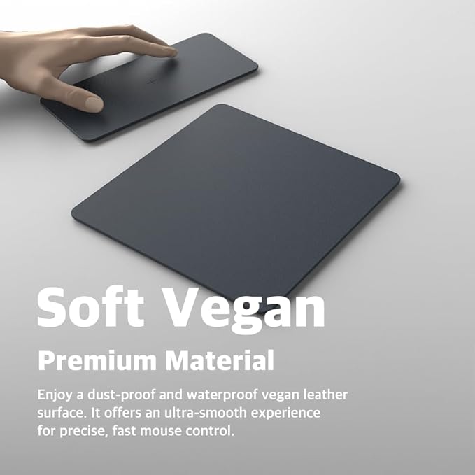 POUT H3 Split Wireless Charging Mouse Pad – Fast Qi Charger with Magnetic Attachment – Smooth Surface &amp Anti-Slip Base – Compatible with Smartphones and Earbuds (Midnight Blue)