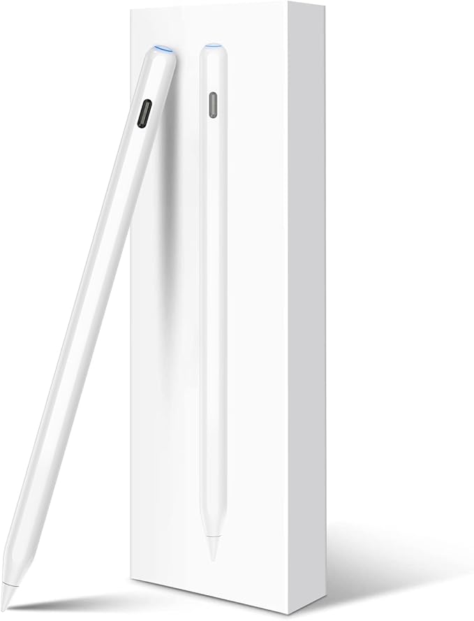 Pencil 2nd Generation for iPad: Magnetic Wireless Charging (Air 4/5 Mini 6 Pro 11/12.9 2018-2023) + USB-C Fast Charge - Stylus Pen for iPad 6-11 Pro 11/12.9 M4 M5 Air 3-5/M2/M3 Mini 5/6