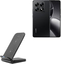BoxWave Charger Compatible With Xiaomi 14T Pro - Wireless QuickCharge Stand (15W) Desktop Viewing Qi Wireless Charging - Jet Black