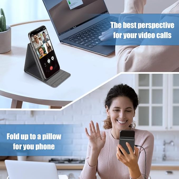 Portable Phone Holder Wireless Charger Foldable Phone Charger 15W Fast Mini Wireless Charging Compatible with iPhone 15 14 13 12 Pro XS 8 Plus Samsung Galaxy S23 S22 S21 Note 20 etc.